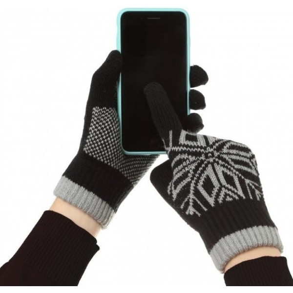 Рукавички ArmorStandart Touch Gloves Snowflake с орнаментом Black Харьков - изображение 3