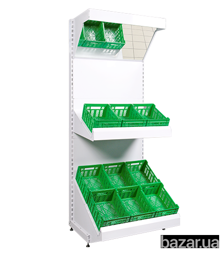 Стелаж овочевий приставний 1900х650 мм, торговий стелаж овочевий Кропивницький - зображення 1