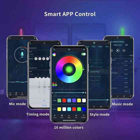 Настенный светильник Lines SAL-013B Bluetooth USB interface with app (8+4 pcs) Херсон