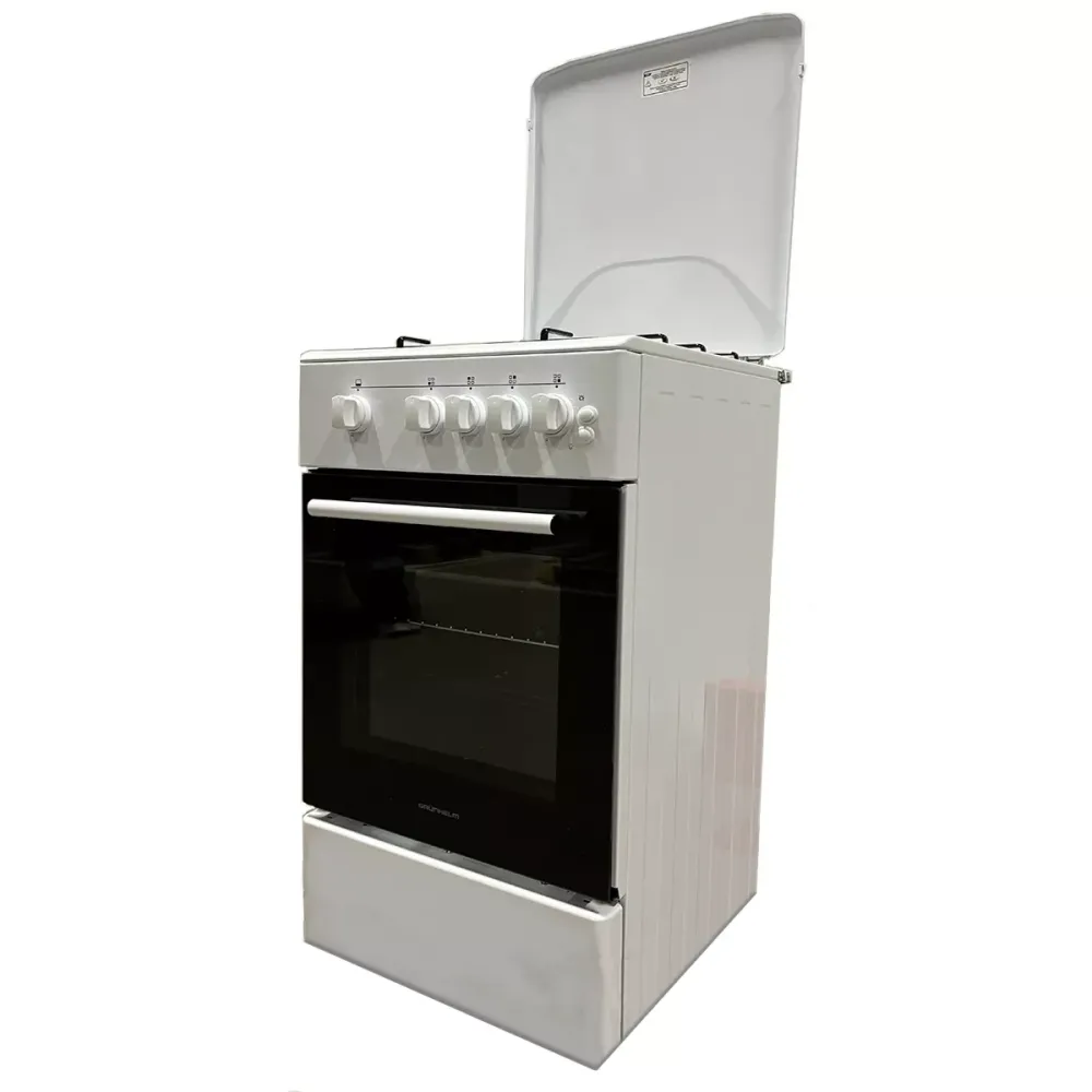 Плита кухонная газовая Grunhelm G4FM5611W (50 см) 4 конфорки газконтроль духовка электроподжиг Київ - зображення 2