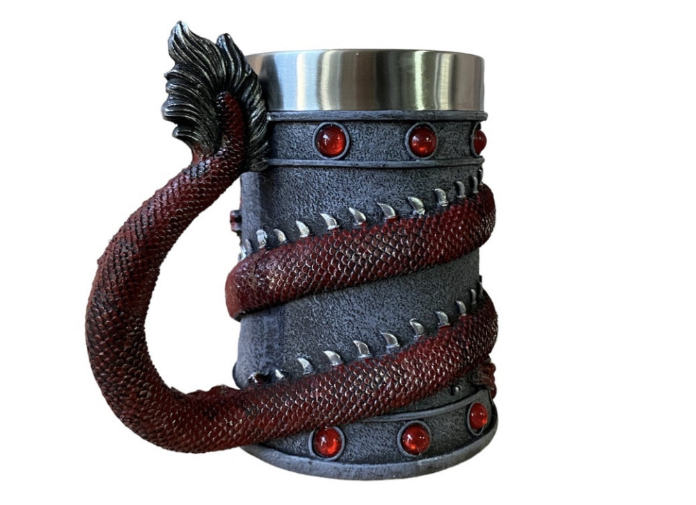 Кружка Чашка Бокал 3 Нержавеющая сталь Дракон Красный Танард 550 мл Киев - изображение 3