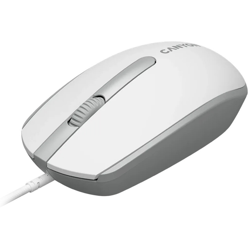 Мышь компьютерная проводная Canyon M-10 White/Gray CNE-CMS10WG светло-серая Киев - изображение 2