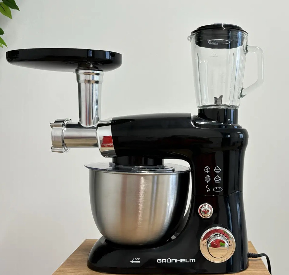 Кухонный комбайн Grunhelm GKM0016B 1500 Вт черный Київ - зображення 1