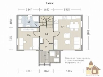 Купити дерев’яний будинок під ключ від виробника — зруб з кругляка з плануванням Одеса - зображення 3