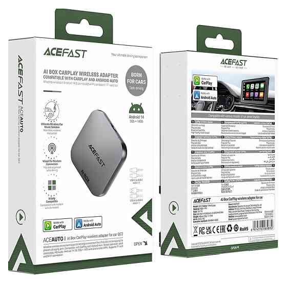 Адаптер Acefast QC2 AI Box car wireless CarPlay/Android Auto Херсон