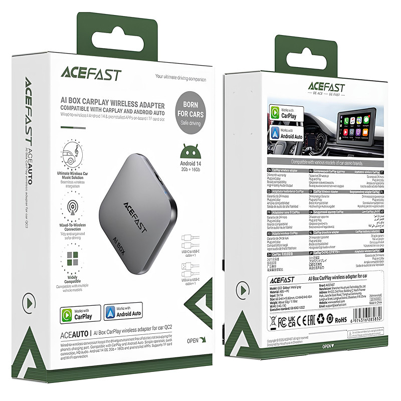 Адаптер Acefast QC2 AI Box car wireless CarPlay/Android Auto Херсон - изображение 5