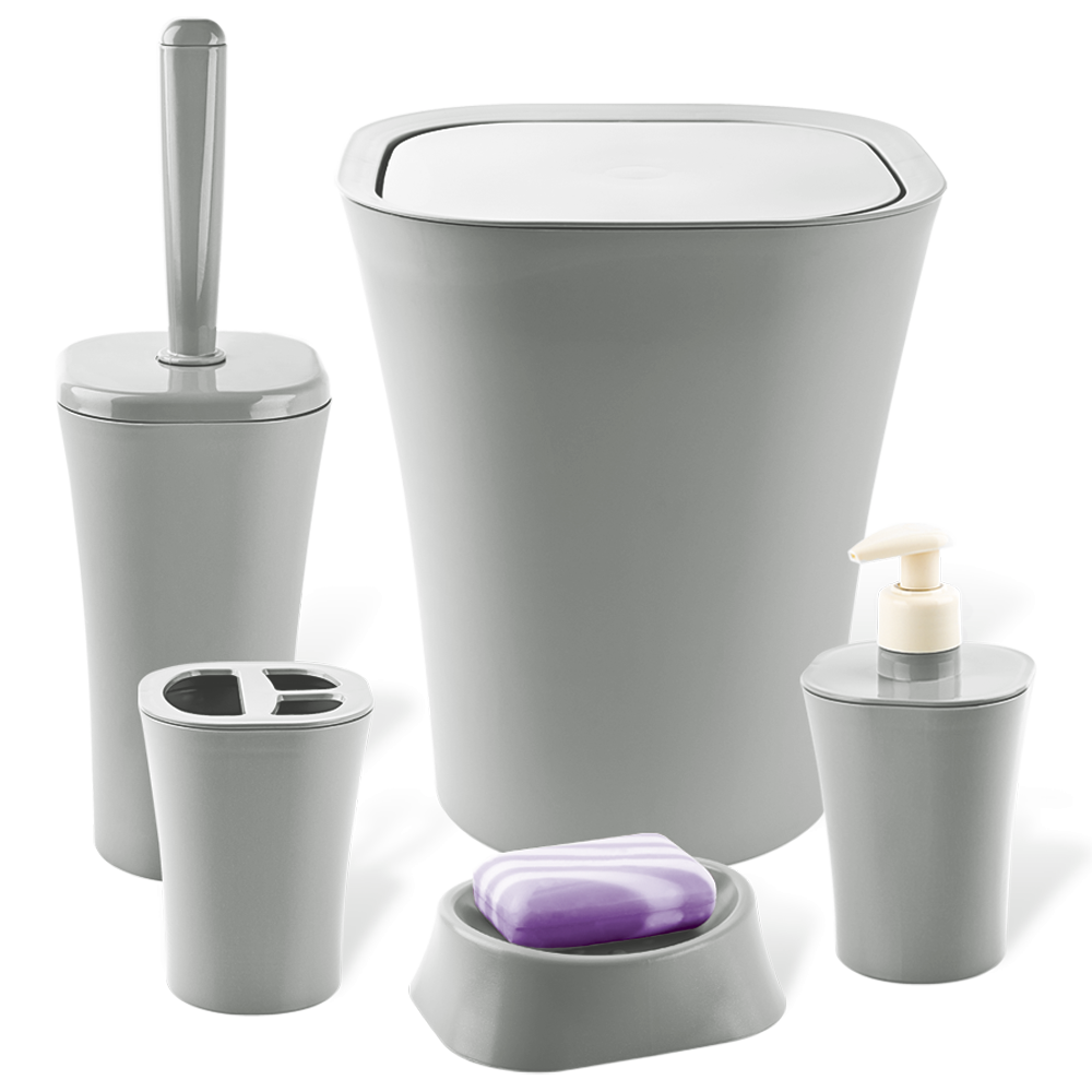 Набор для ванной комнаты Planet Papillon 5 предметов серый Киев - изображение 2