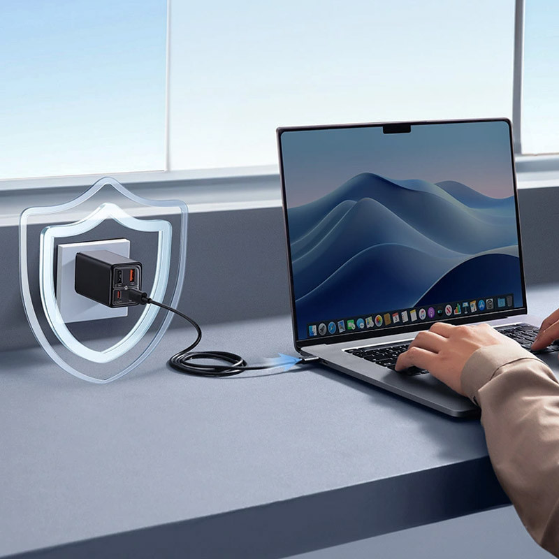 СЗУ Baseus GaN6 Pro OS 65W (2USB-A/2C) + кабель Type-C to Type-C (P10162701) Херсон - зображення 5