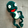 Жаба жабка з язичком зелена 50 см Іграшка вязана гачком hand made Нововолинськ
