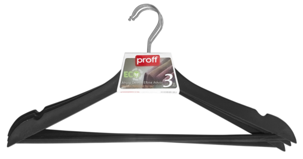 Набор 3-вешалки (серые) "Wooden Design" 2601849B Київ - зображення 1