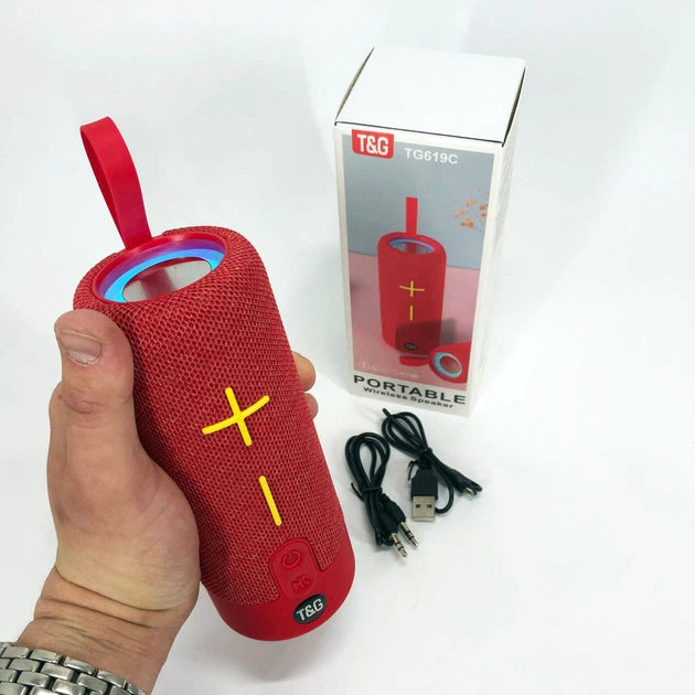 Колонка портативная Bluetooth T&G TG619 red красная Київ - зображення 2