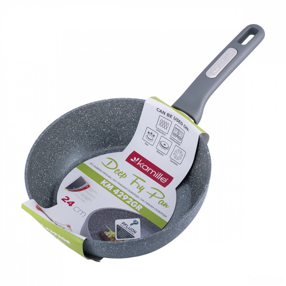Сотейник Kamille с гранитным покрытием из литого алюминия 24 см KM 4292GR Одеса - зображення 1