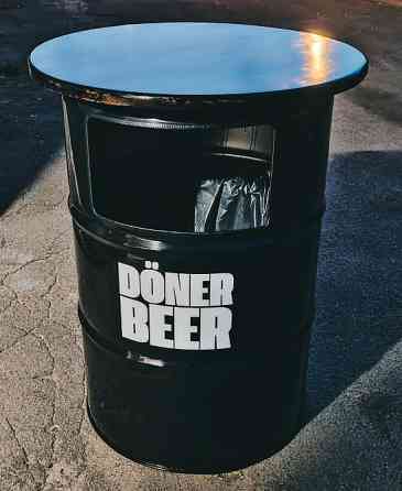 Урна 200 л з металевої бочки з вашим логотипом| урна для фудкорту, кафе, кав'ярні Київ