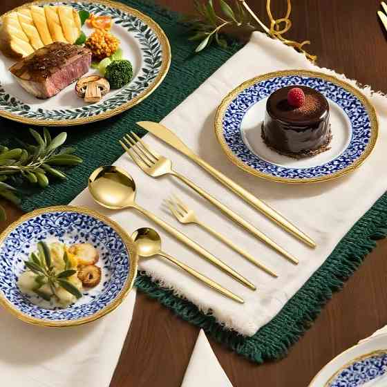 Набор столовых приборов Leeseph 30 предметов 6 персон золото  Mv051 Одеса