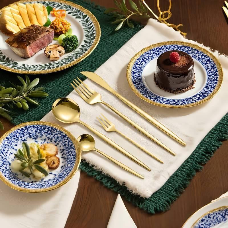 Набор столовых приборов Leeseph 30 предметов 6 персон золото  Mv051 Одеса - зображення 3