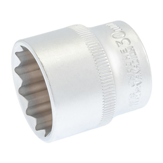 Головка торцевая MASTERTOOL 12-гранная ½" 30 мм L 43 мм CrV 78-0630 Харків - зображення 1