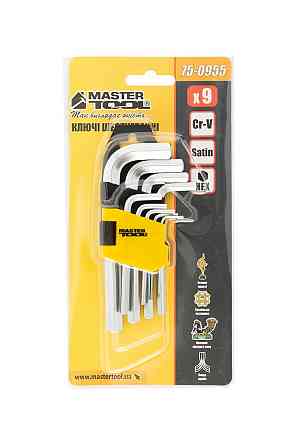 Ключи шестигранные MASTERTOOL CrV 1,5-10 мм 45/112 мм набор 9 шт 75-0955 Харків