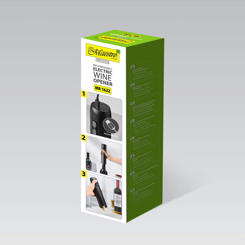 Автоматический аккумуляторный штопор Maestro MR-1622 черный Одеса - зображення 4