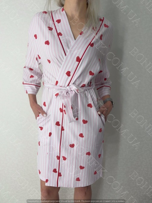 Женский халат на поясе с рисунком "Loveu" (арт. LGK 208/25/01) Кривий Ріг - зображення 3