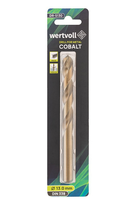 Сверло для металла WERTVOLL HSS 13.0х151 мм COBALT DIN 338 DR-5130 Харків - зображення 3