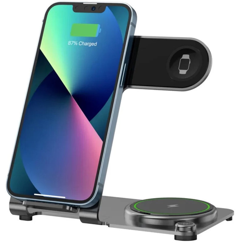 Уценка БЗУ WIWU Wi-W005 3 in 1 wireless charger Херсон - зображення 2