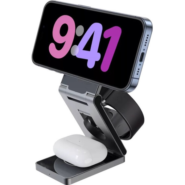 Бездротовий зарядний пристрій Proove Titan Volt 3 in 1 Gray (WSTV15000003) (Код товару:41685) Харків - зображення 4