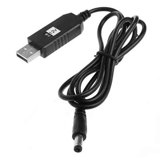 Уценка Кабель питания для роутера/модема USB-DC (2.1x5.5mm) с преобразователем до 12V in box (1m) Херсон