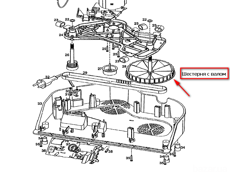 Оригинальная Шестерня большая с валом для кухонного комбайна Braun. Львів - зображення 6