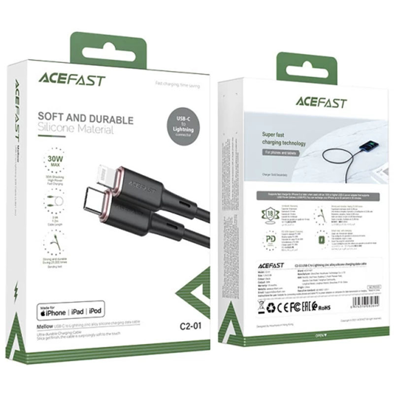 Дата кабель Acefast MFI C2-01 USB-C to Lightning zinc alloy silicone (1.2m) Херсон - зображення 12