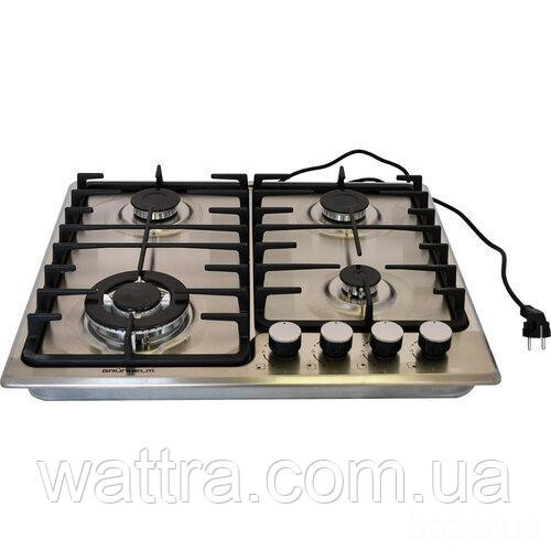 Газовая варочная поверхность Grunhelm GPG 6355 IF WOK (4 конфорки, нержавеющая сталь) новая Киев - изображение 2