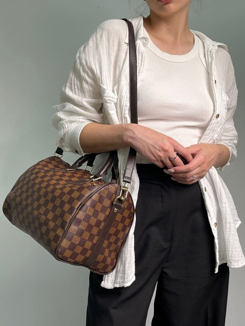 сумка середнього розміру Люкс Louis Vuitton Speedy 30 Brown KS40 Киев - изображение 2