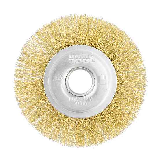 Щетка дисковая MASTERTOOL из латунированной рифленой проволоки Ø 115х22.2 мм 19-9111 Харьков