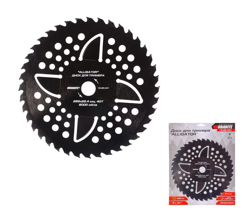 Диск для триммера GRANITE "ALLIGATOR" 255х25.4х40Т с победитовой напайкой закаленный 19-25-041 Харків - зображення 1