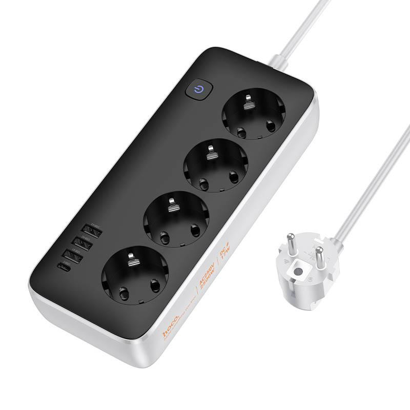 Удлинитель Hoco AC21 Sunlight 4-bit (1C/3A/4xSocket) (1.5m) Херсон - изображение 2