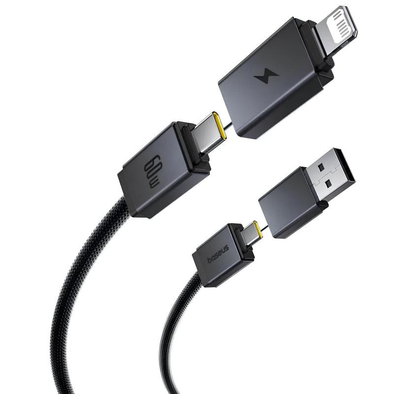 Дата кабель Baseus Versatile Two-for-Two USB/Type-C to Type-C/Lightning 60W (2m) (P10383000) Херсон - зображення 3