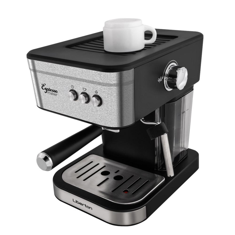 Кофеварка рожковая Liberton LСM-2204 950 Вт серебристая Київ - зображення 5