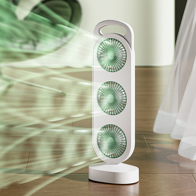 Настольный вентилятор Three Head Fan 1200 mAh Херсон - изображение 3