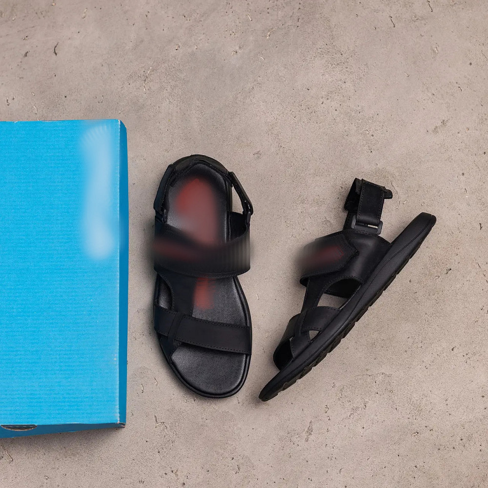 Мужские кожаные сандалии  Black Leather Київ - зображення 10