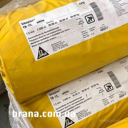 Покрівельна ТПО мембрана Sikaplan TB-12, TB-15 для баластних покрівельних систем Вишнёвое - изображение 4
