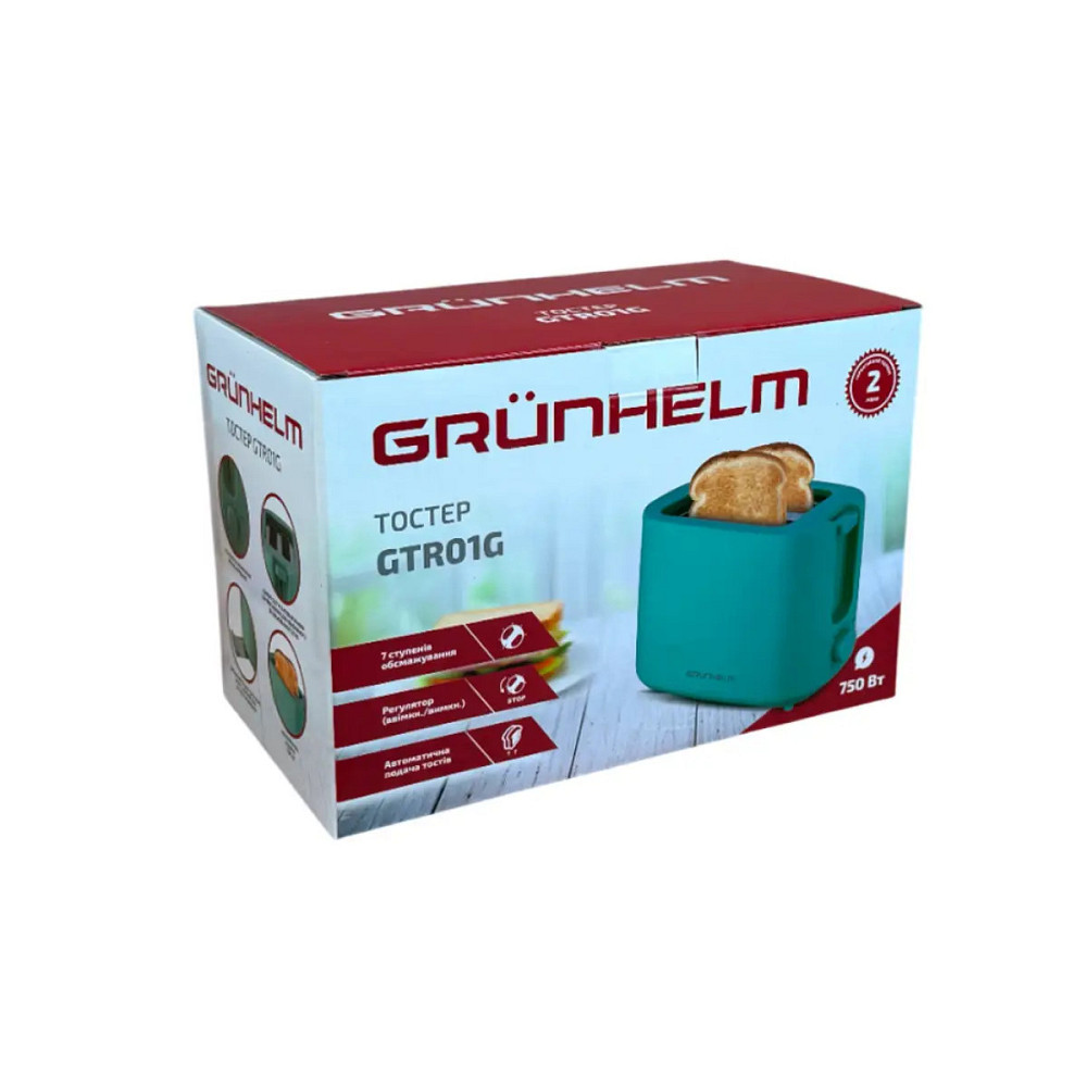 Тостер Grunhelm GTR01G 750 Вт зеленый Киев - изображение 6