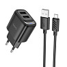СЗУ Hoco C141A Smart 2.1A (2USB-A) + кабель USB to MicroUSB Херсон