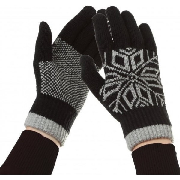 Рукавички ArmorStandart Touch Gloves Snowflake с орнаментом Black Харьков - изображение 5