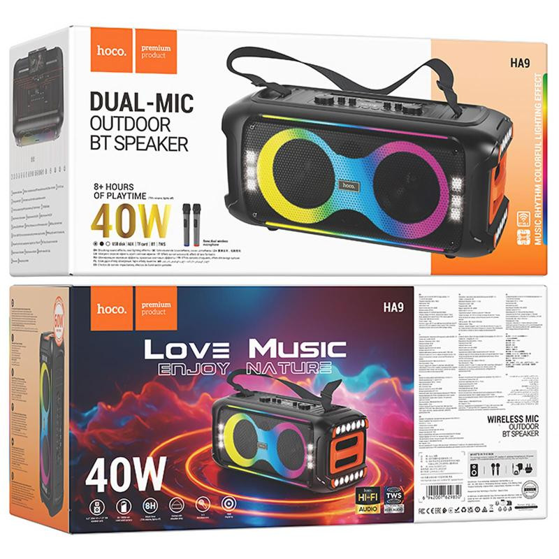 Bluetooth колонка Hoco HA9 Kayman + два микрофона Херсон - изображение 6