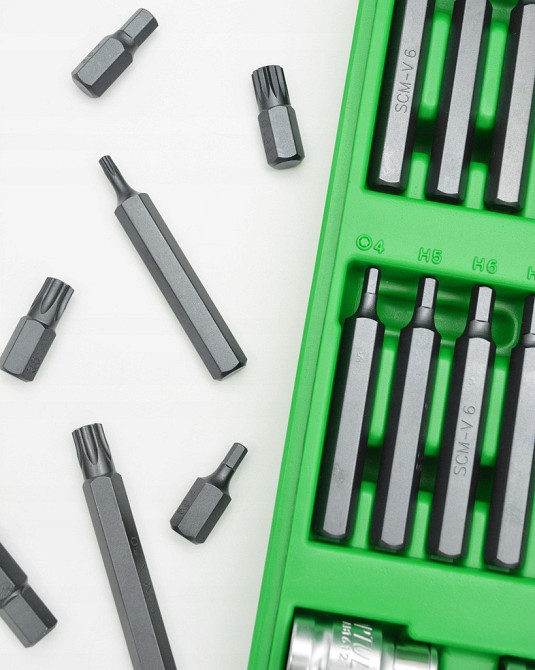 Профессиональный набор бит TORX, HEX, SPLINE, RIBE, SQ 60ед. TOPTUL GCAI6003 Харьков - изображение 9