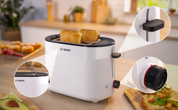 Тостер Bosch MyMoment TAT2M121 950 Вт белый Київ - зображення 9