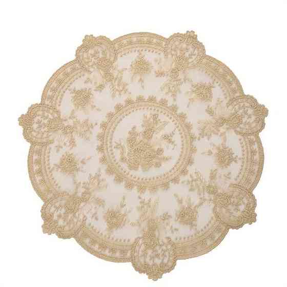 Салфетки кружевные Leeseph круглые бежевые 32 см 2 шт Одесса