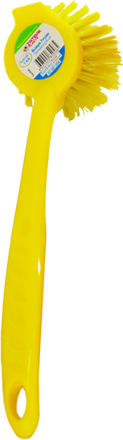 Щетка для мытья посуды, круглая, желтая, 7х27х4 см, TM Zambak Plastik 84048Y Київ - зображення 1