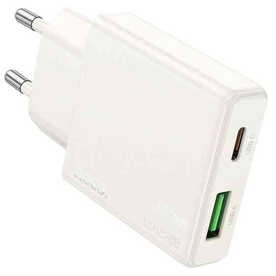 СЗУ Hoco N45 Biscuit PD30W+QC3.0 (1USB-A/1C) + кабель Type-C to Lightning Херсон