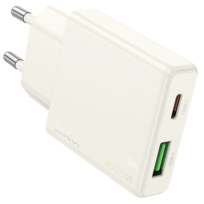 СЗУ Hoco N45 Biscuit PD30W+QC3.0 (1USB-A/1C) + кабель Type-C to Lightning Херсон - изображение 4