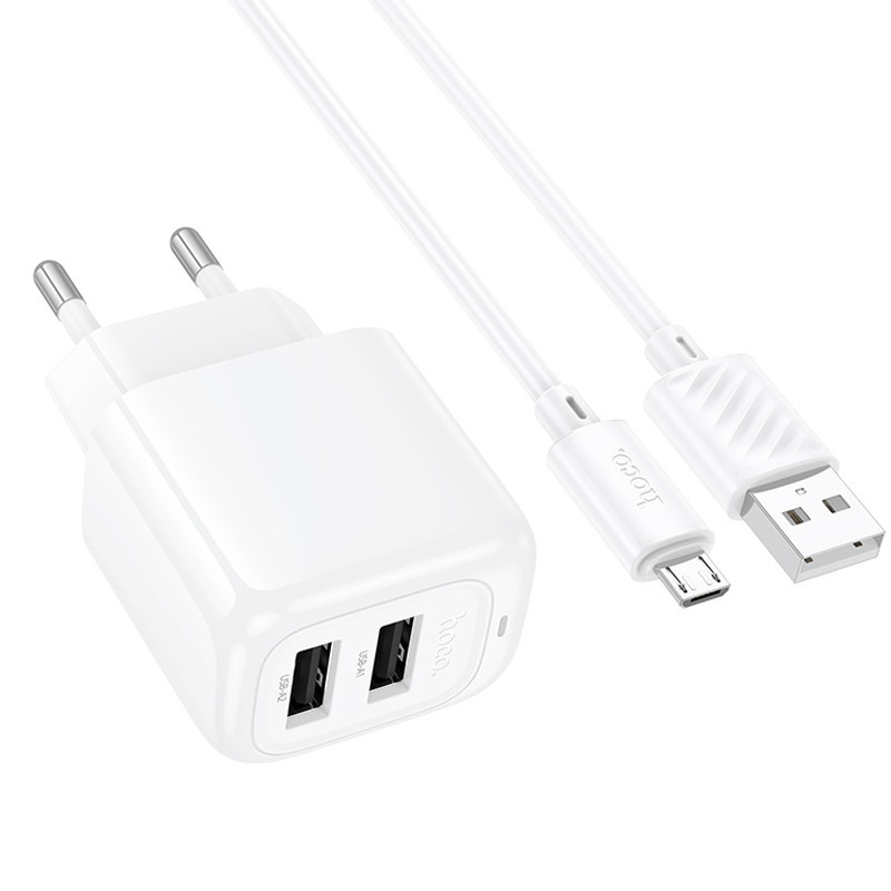 СЗУ Hoco CS51A Surplus (2USB-A) + кабель USB to MicroUSB Херсон - изображение 3